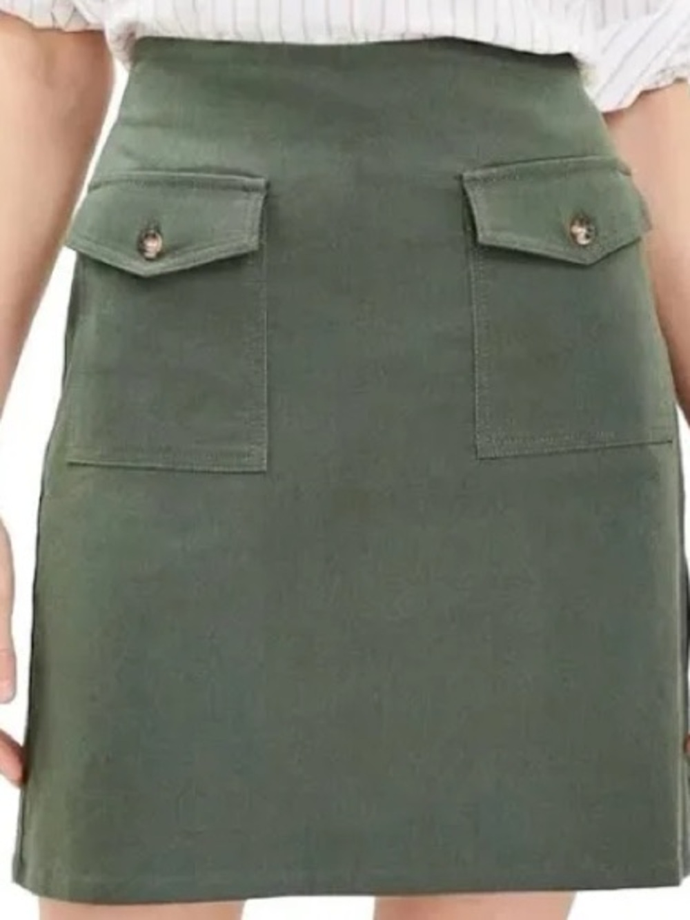 Loft Button Pocket Shift Skirt